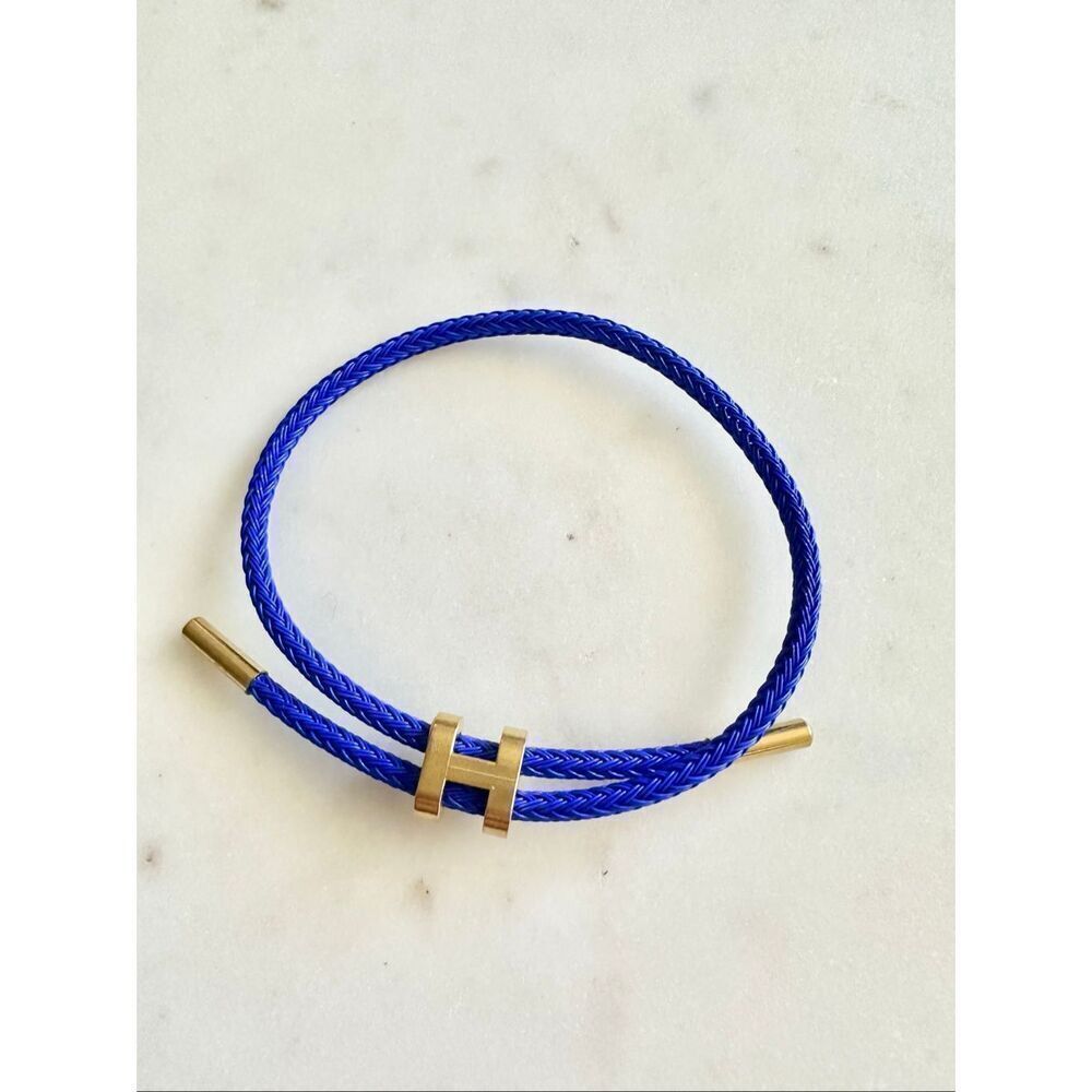 Bright blue H logo rope bracelet